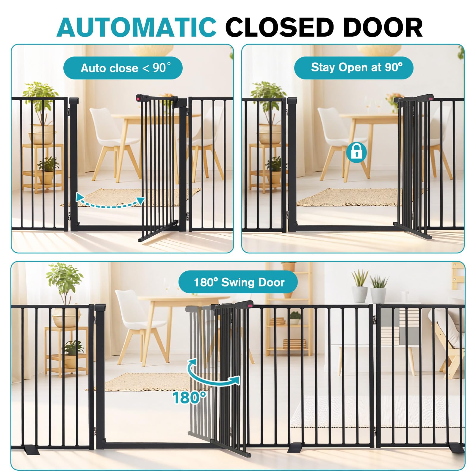 Snagle Paw gate folded storage illustrates compact, clutter-free space when idle.