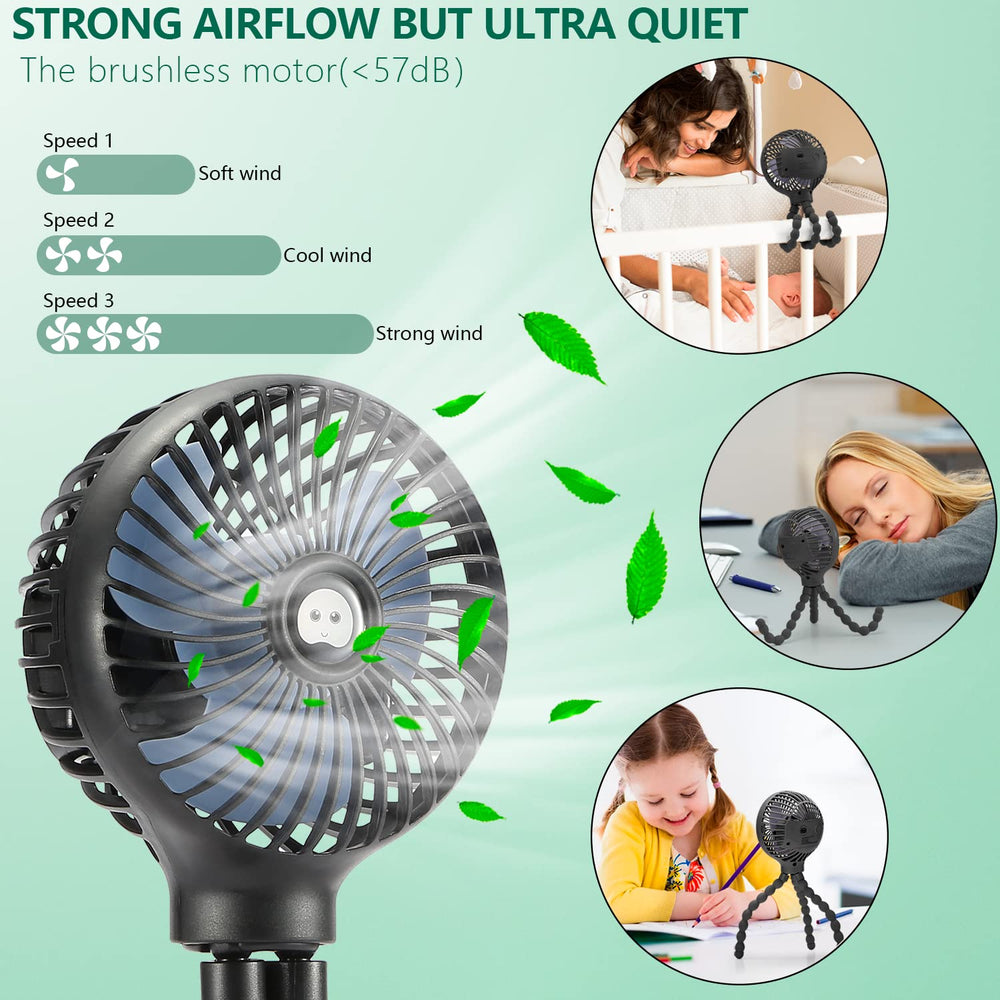 Snawowo compact portable fan ideal for travel and camping.