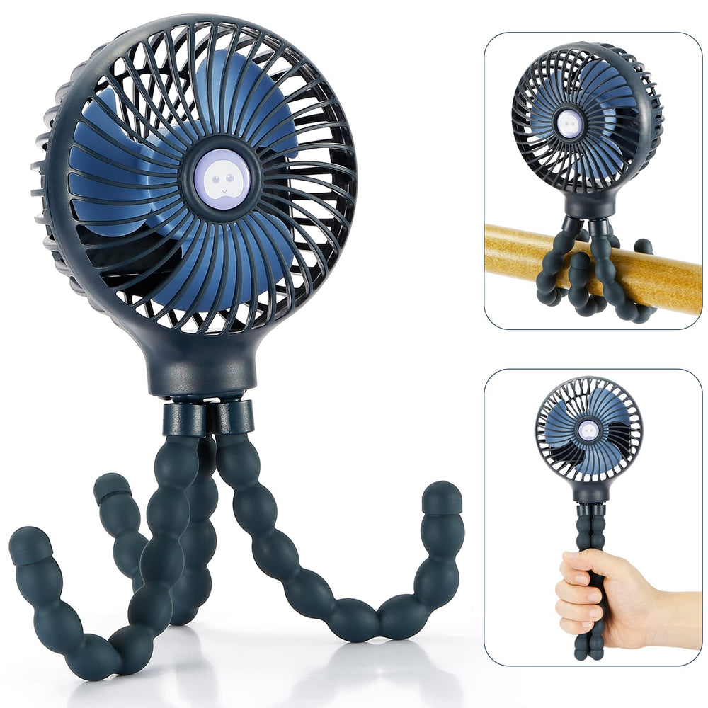 snawowo mini fan bendable tripod clip; stroller use keeps baby comfortable on the go