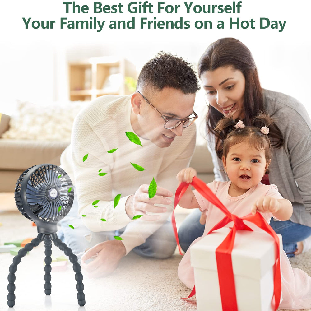 snawowo mini fan camping travel-ready; clip-on versatility anywhere