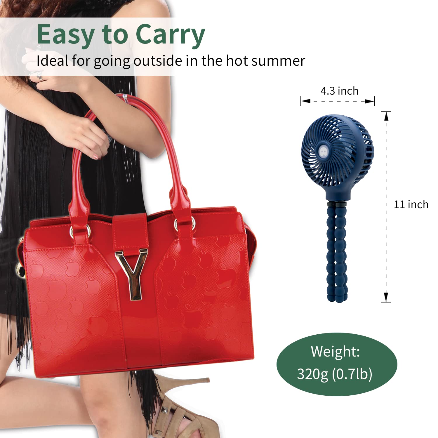 Snawowo fan ideal for travel and camping, lightweight and versatile.
