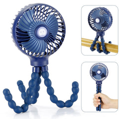 Snawowo mini handheld fan with flexible tripod setup for stable hands-free cooling.