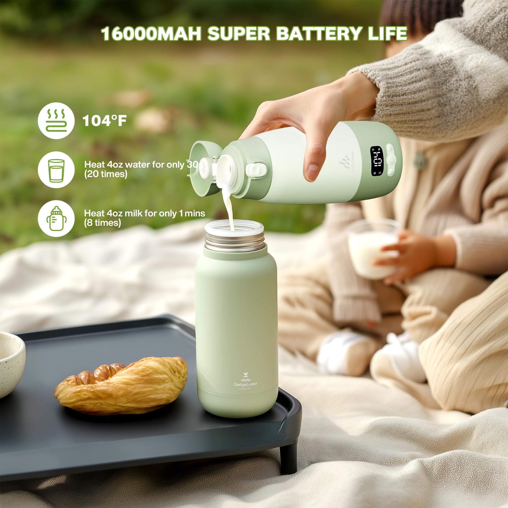 Snidomn 4000mAh battery enables multiple cycles, great for trips.