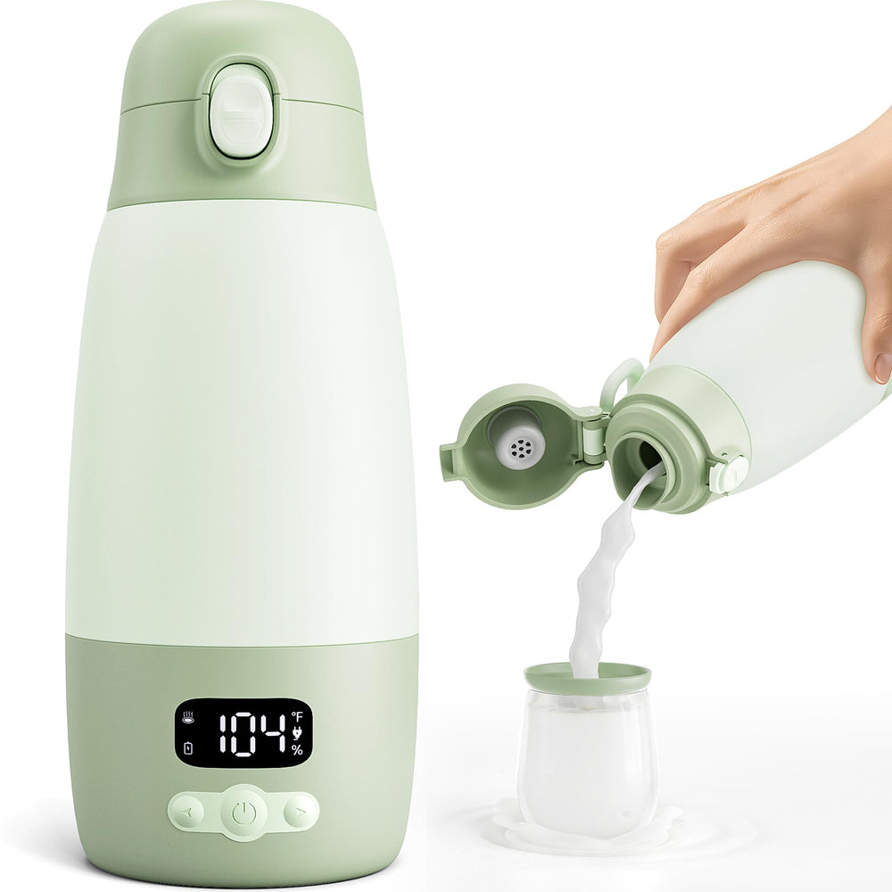 Snidomn portable bottle warmer display shows temperature and settings for easy on-the-go feeding.
