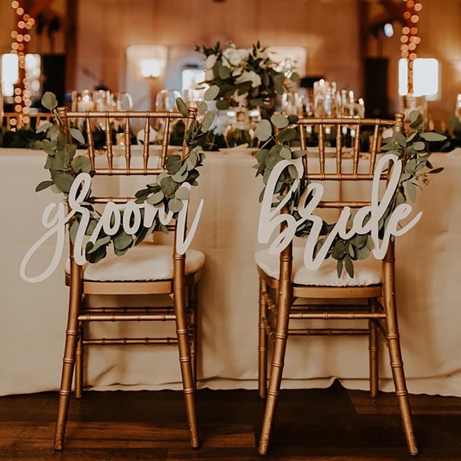 Snlioek durable wooden sign serves as lasting wedding memory.