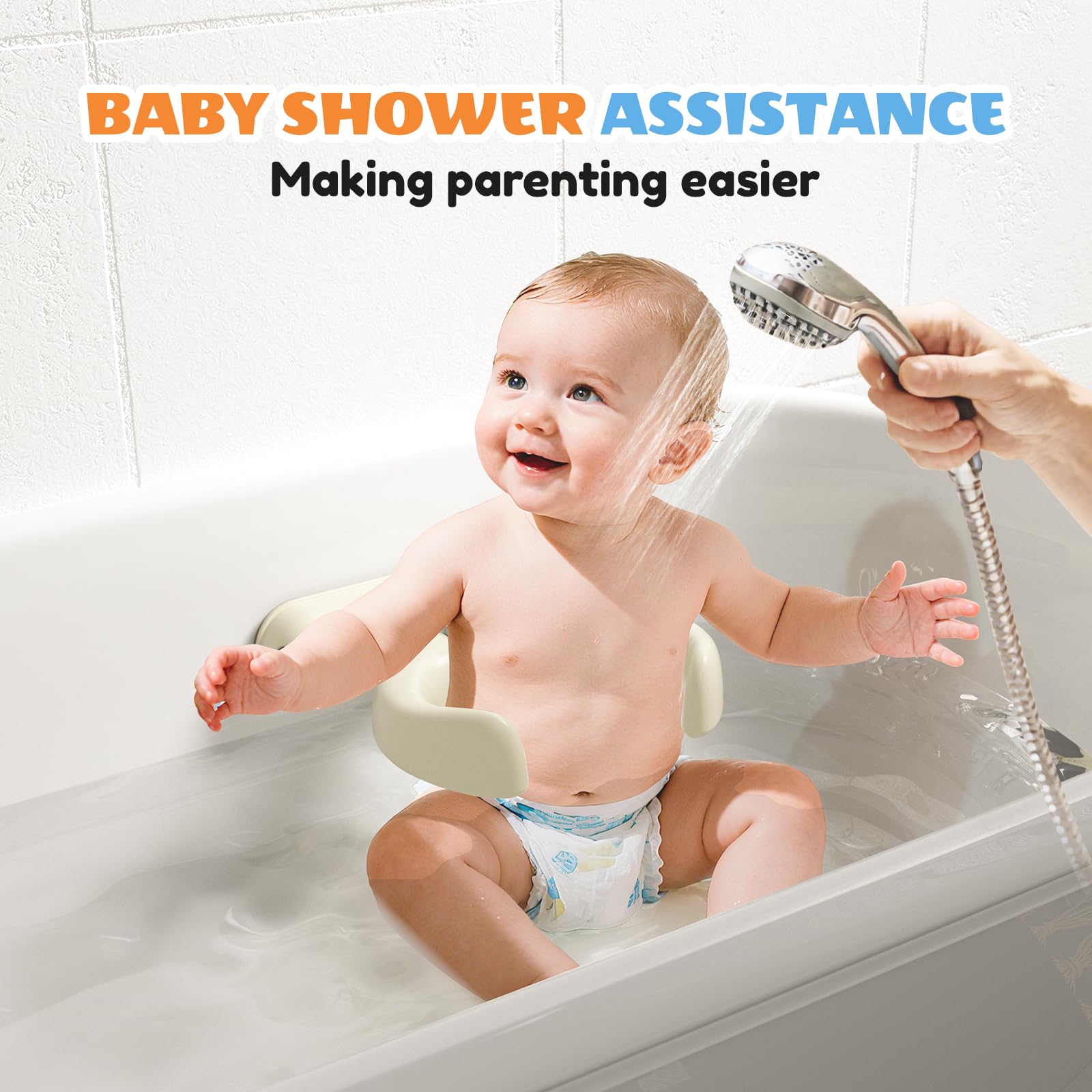 SNMUMU baby bath stand folds compactly for small bathrooms.
