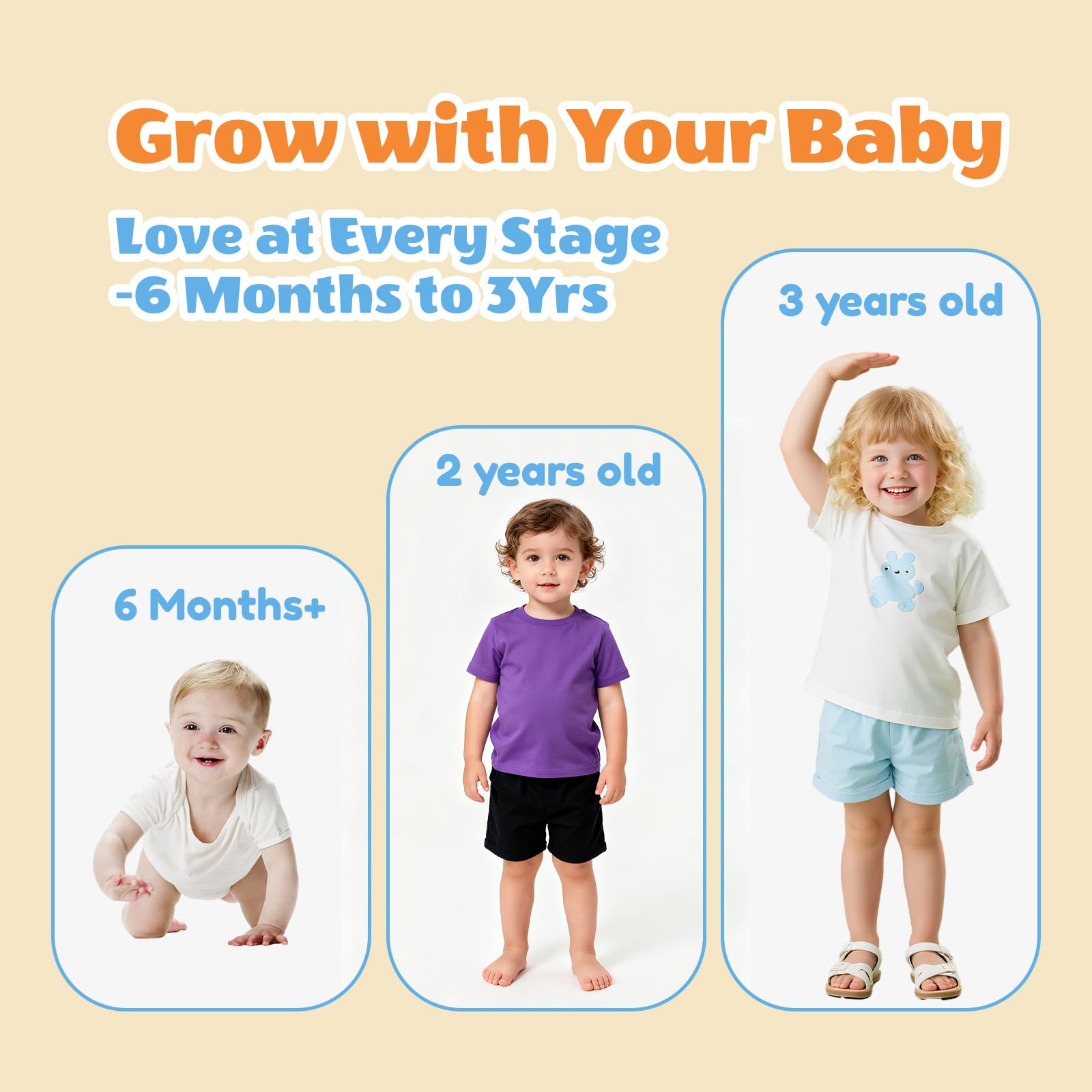 SNMUMU baby bath stand grows with your child from 6 to 36 months.