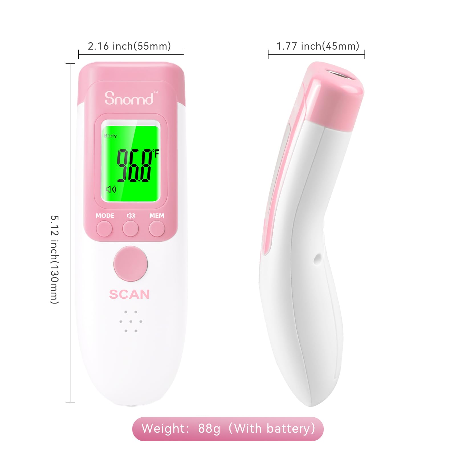 Snomd auto shut-off helps conserve energy between readings