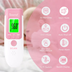 Snomd thermometer backlit display shown for easy night readings
