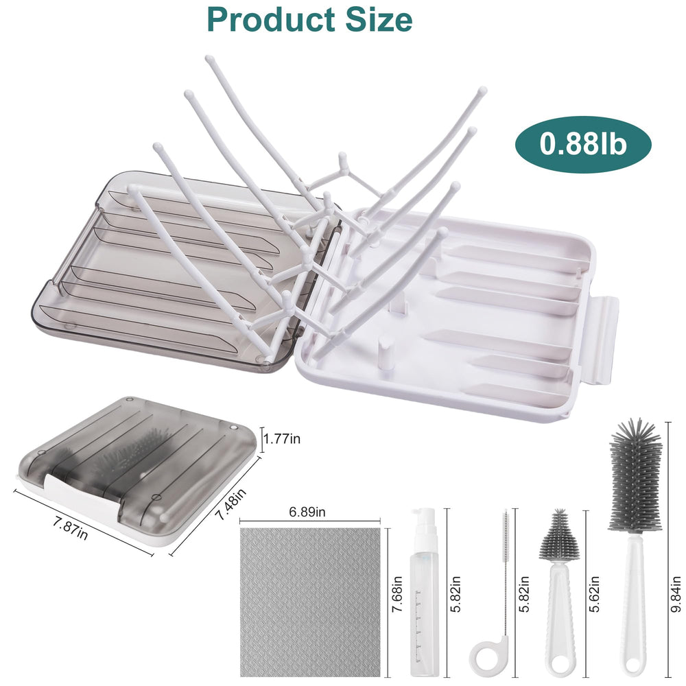 Snonerion storage box keeps travel cleaning tools neatly organized.
