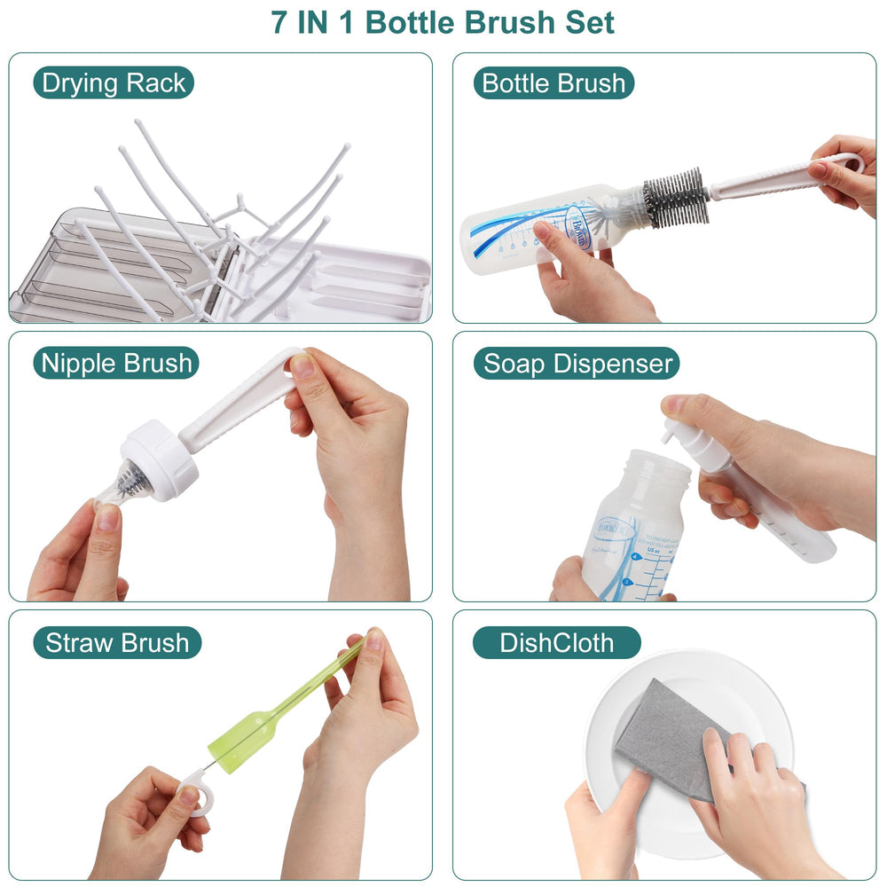 Snonerion straw brush reaching narrow parts for thorough cleaning.
