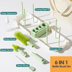 Snonerion silicone bottle brush cleans without scratching bottle surfaces.