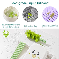 Snonerion straw brush reaches narrow interiors of straws.