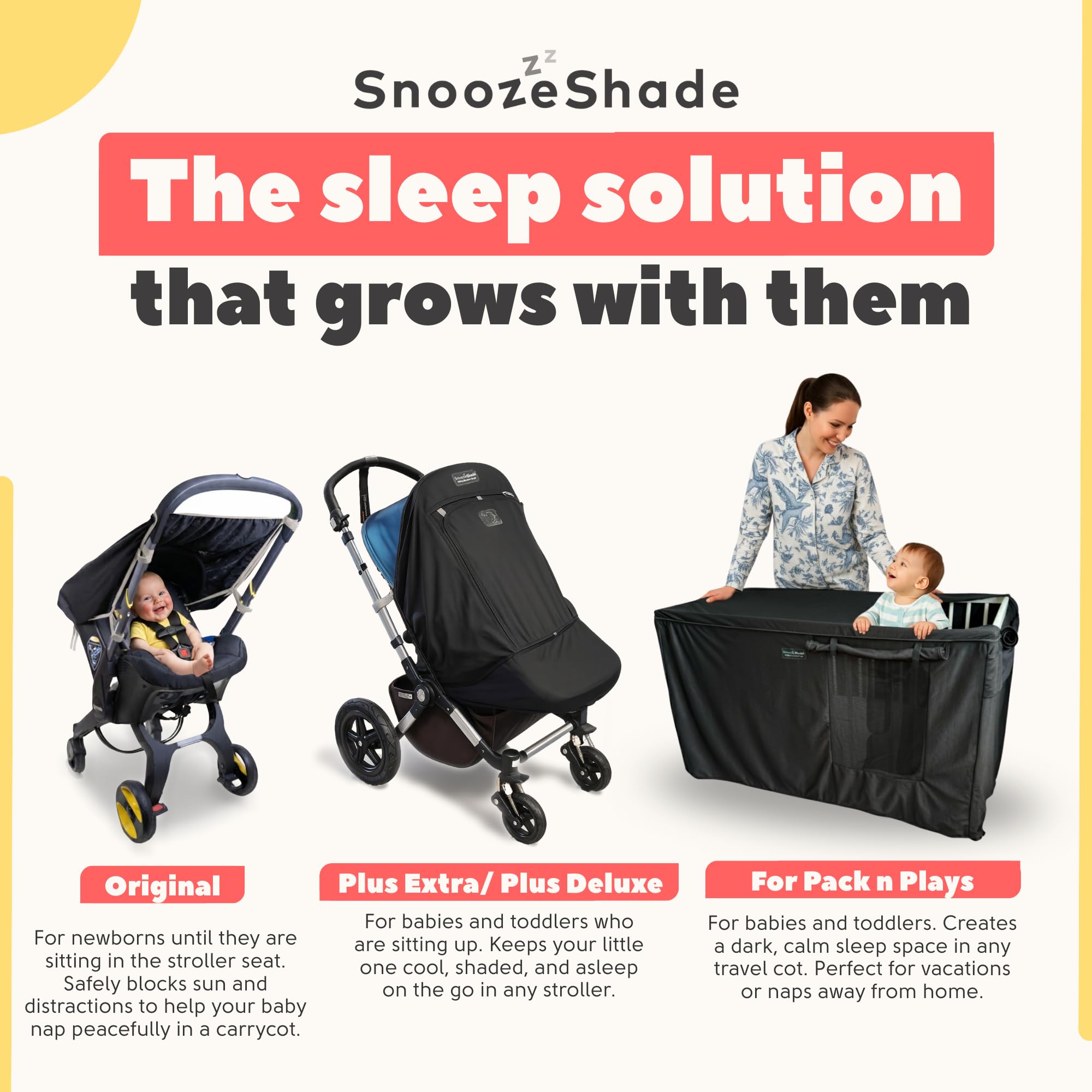 SnoozeShade Plus Extra compact storage bag for quick packing and travel.