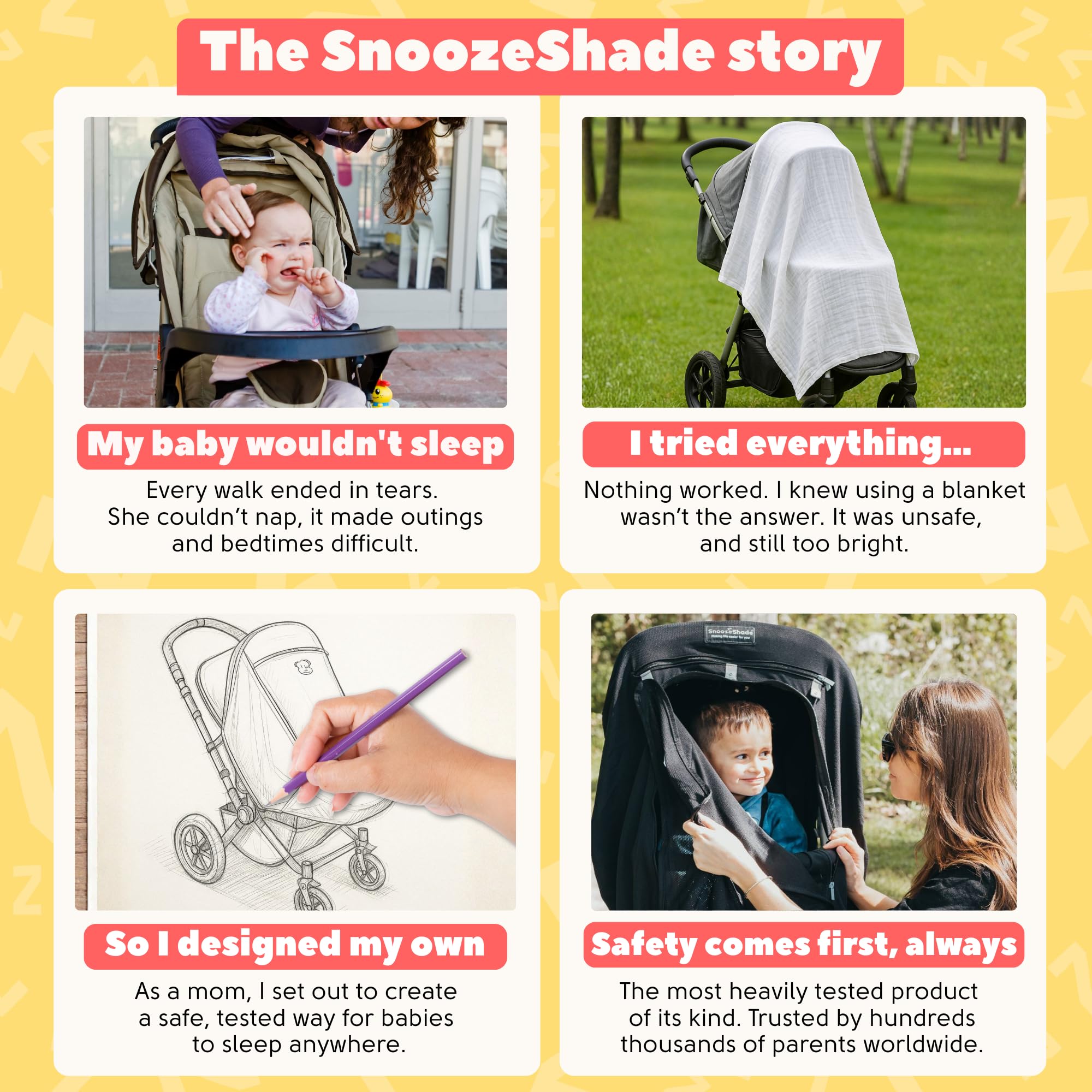 SnoozeShade Plus Extra front view window supports eye contact and awareness.