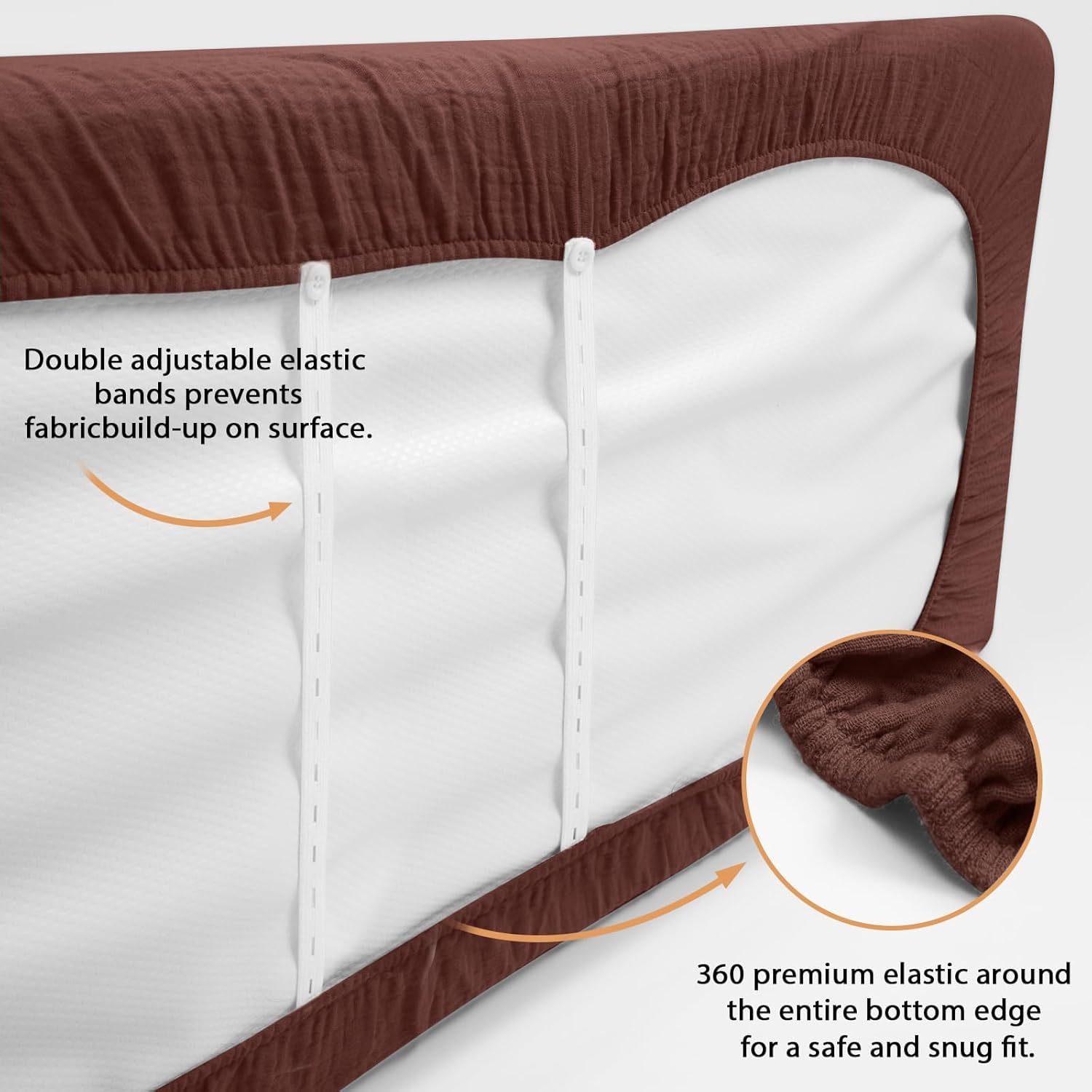SNOOZYNEST machine-washable muslin sheets for easy care.