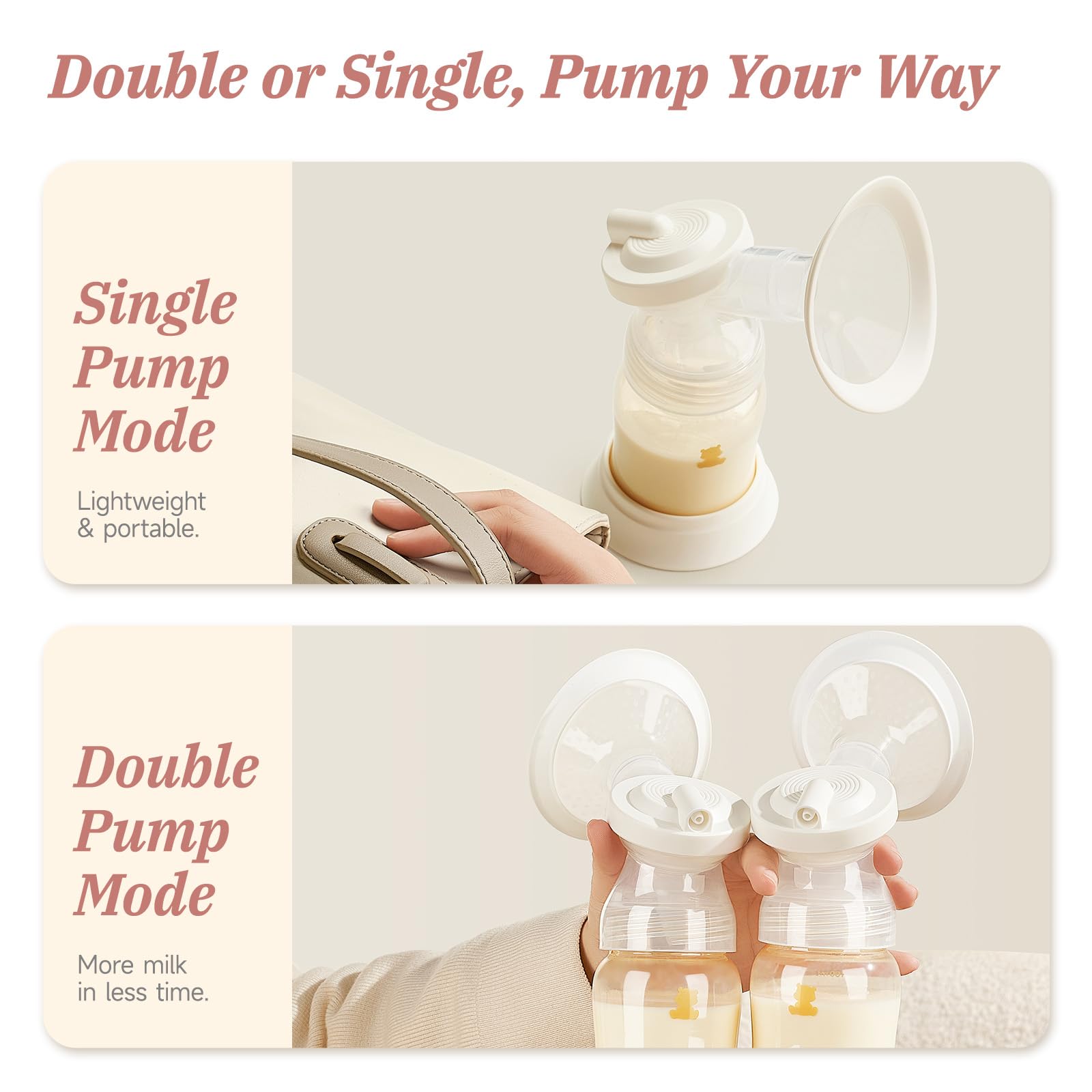 Snow Bear split-tube design supports single or double pumping setups.