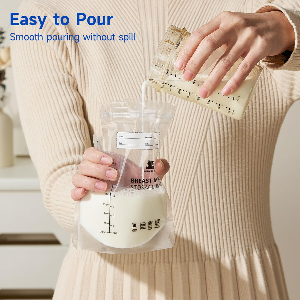 Snow Bear bag-upright-storage demonstrates compact freezer organization and space efficiency.