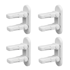 Snowharp childproof door lever lock, angle view, dual locking for supervision.