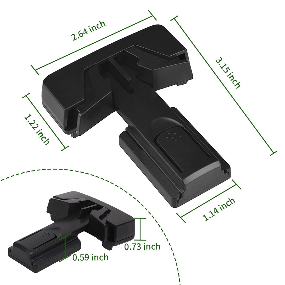 Snowharp fridge door lock shows tool-free installation on recessed or raised frames.