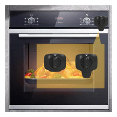 Snowharp knob-switch oven lock, black, 2-pack, prevents little ones from turning on the oven