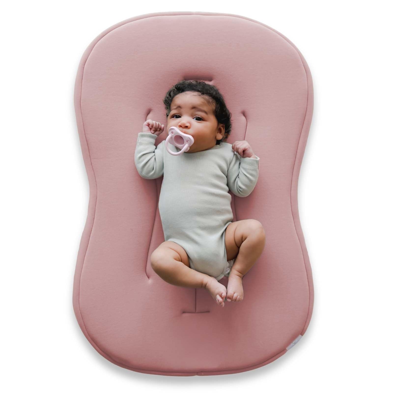 Snuggle Me Lounger Curve cover close-up showing buttery-soft organic cotton for gentle infant contact.