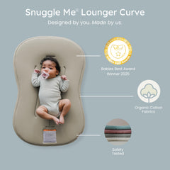 Snuggle Me Lounger Curve foam core image, plush support for playtime and tummy time.