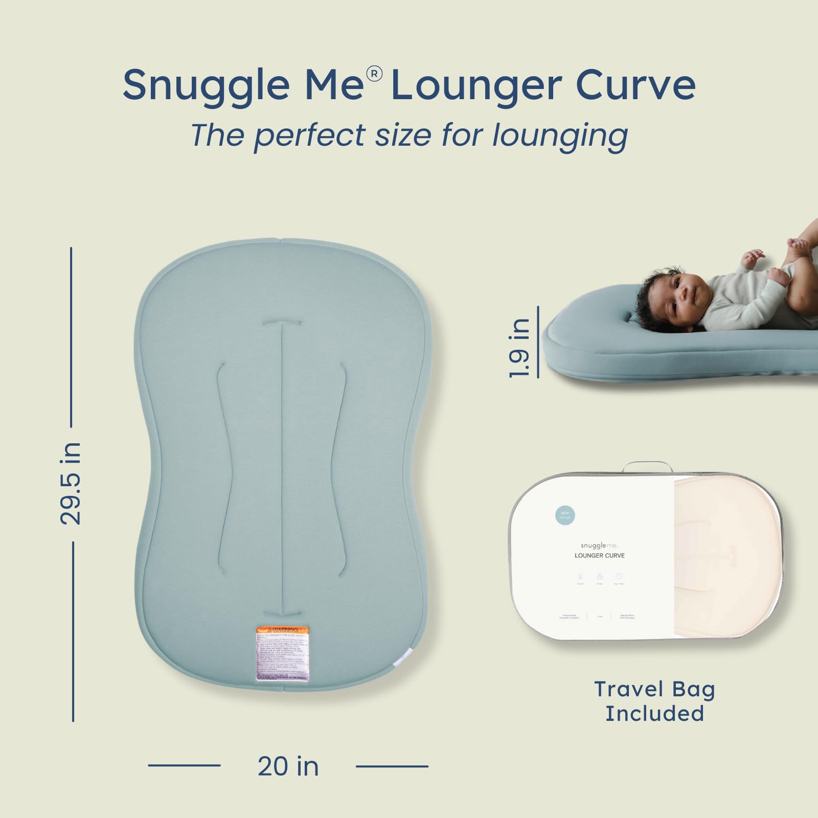 Snuggle Me Lounger Curve padded center, added comfort for baby movement.