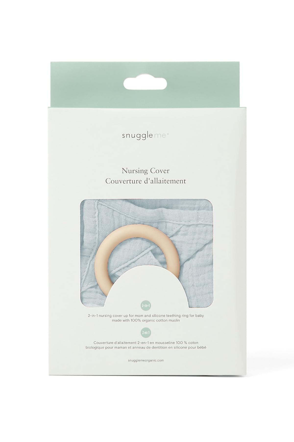 Adjustable neckline on snuggle me Nursing Cover for a secure fit