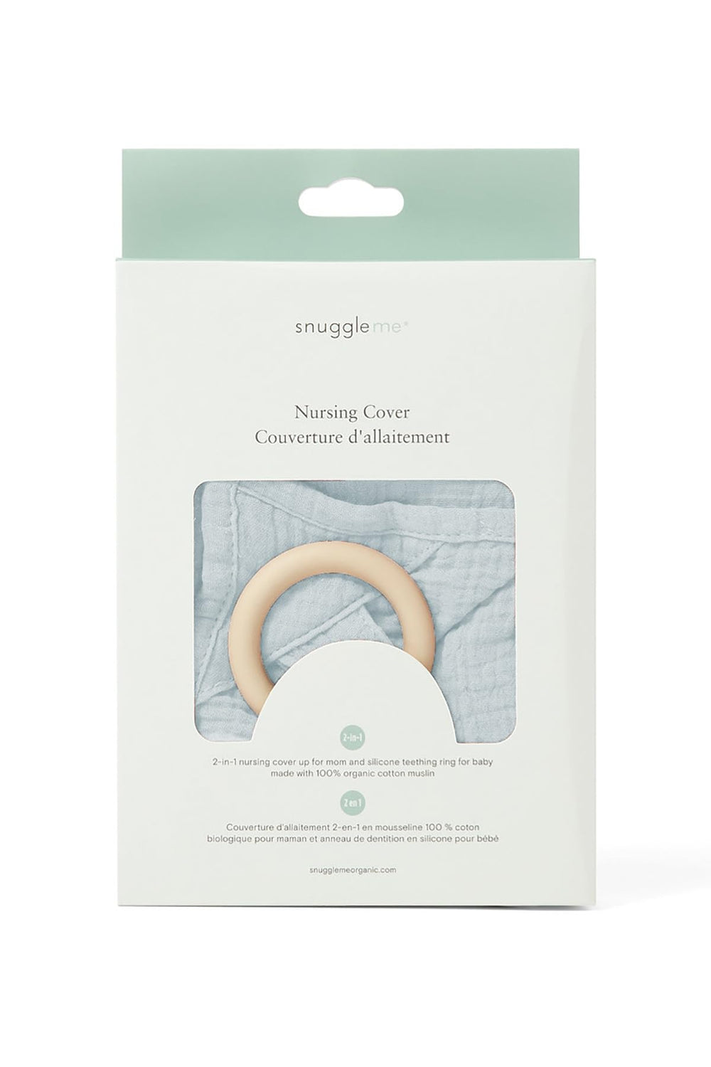 Adjustable neckline on snuggle me Nursing Cover for a secure fit