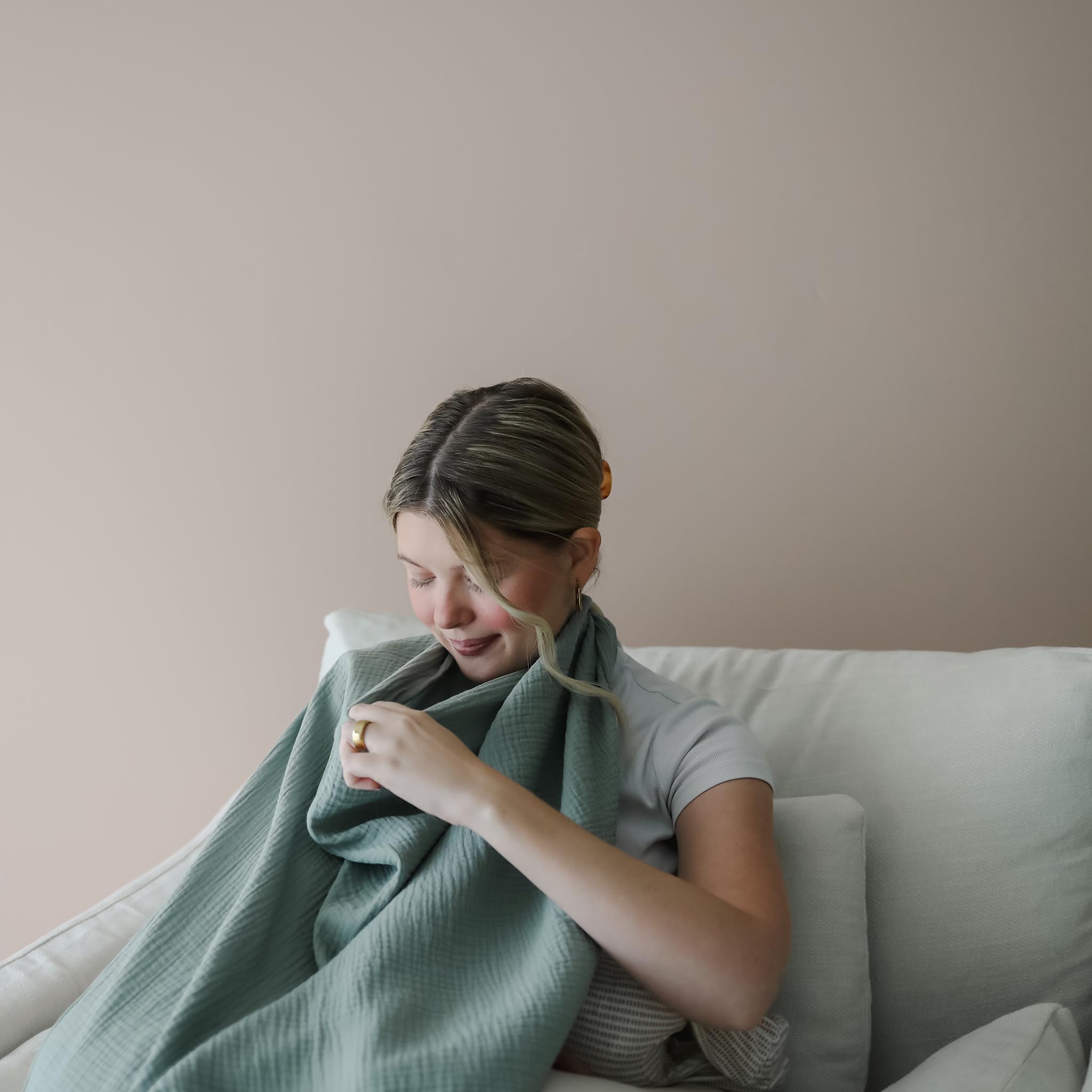 snuggle me nursing cover doubles as a burp cloth or quick cover.