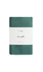 Snuggle Me Swaddle Moss front view showing soft organic cotton fabric.