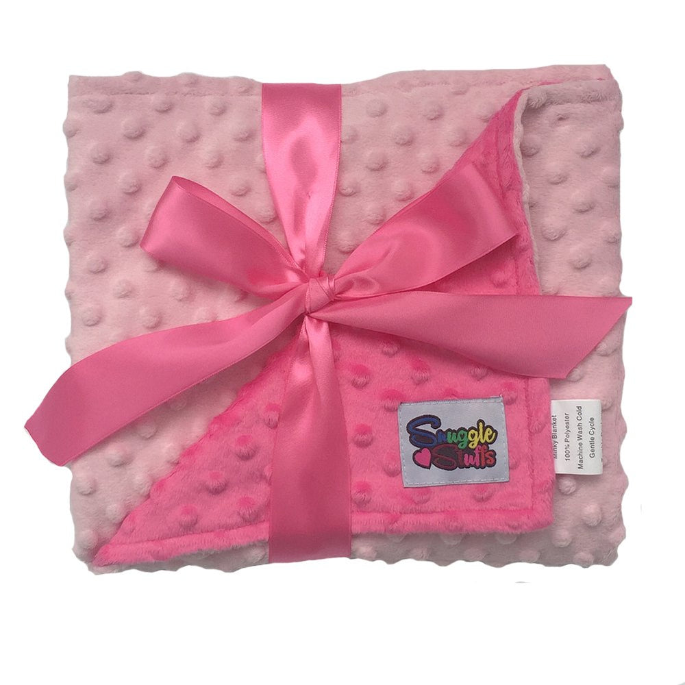 Snuggle Stuffs reversible minky dot blanket pink for baby warmth and crib time