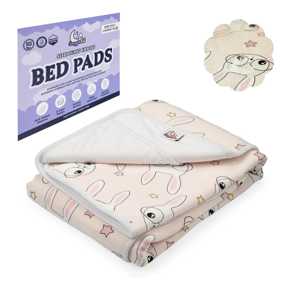 Snugglekid yellow rabbit print offers a cheerful option for nighttime protection.