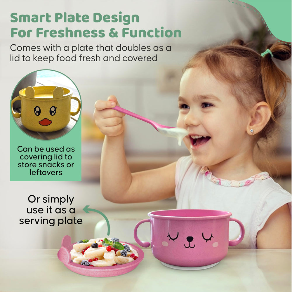 SnugglyBites BPA-free microwave-safe bowls enable quick reheats