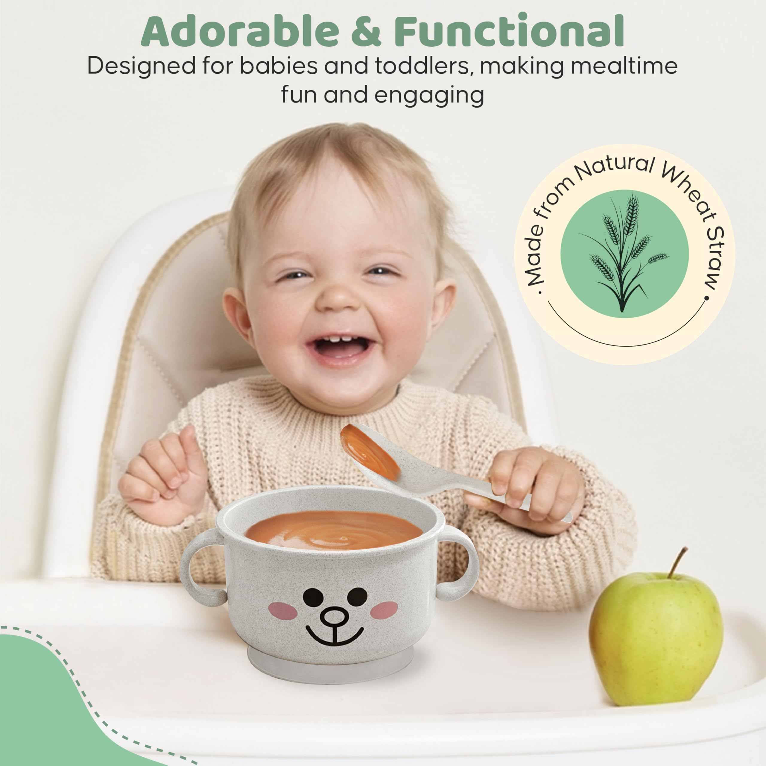 SnugglyBites spoon-in-set offers a coordinated utensil for easier self-feeding