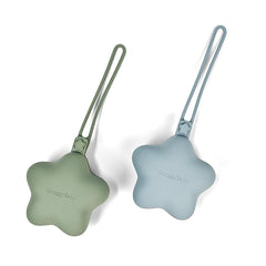 SnuggyBaby pacifier holder case closeup showing soft silicone for easy access