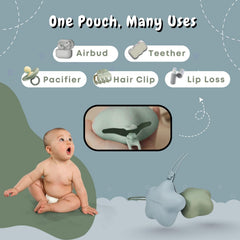 SnuggyBaby silicone pacifier storage with soft touch material