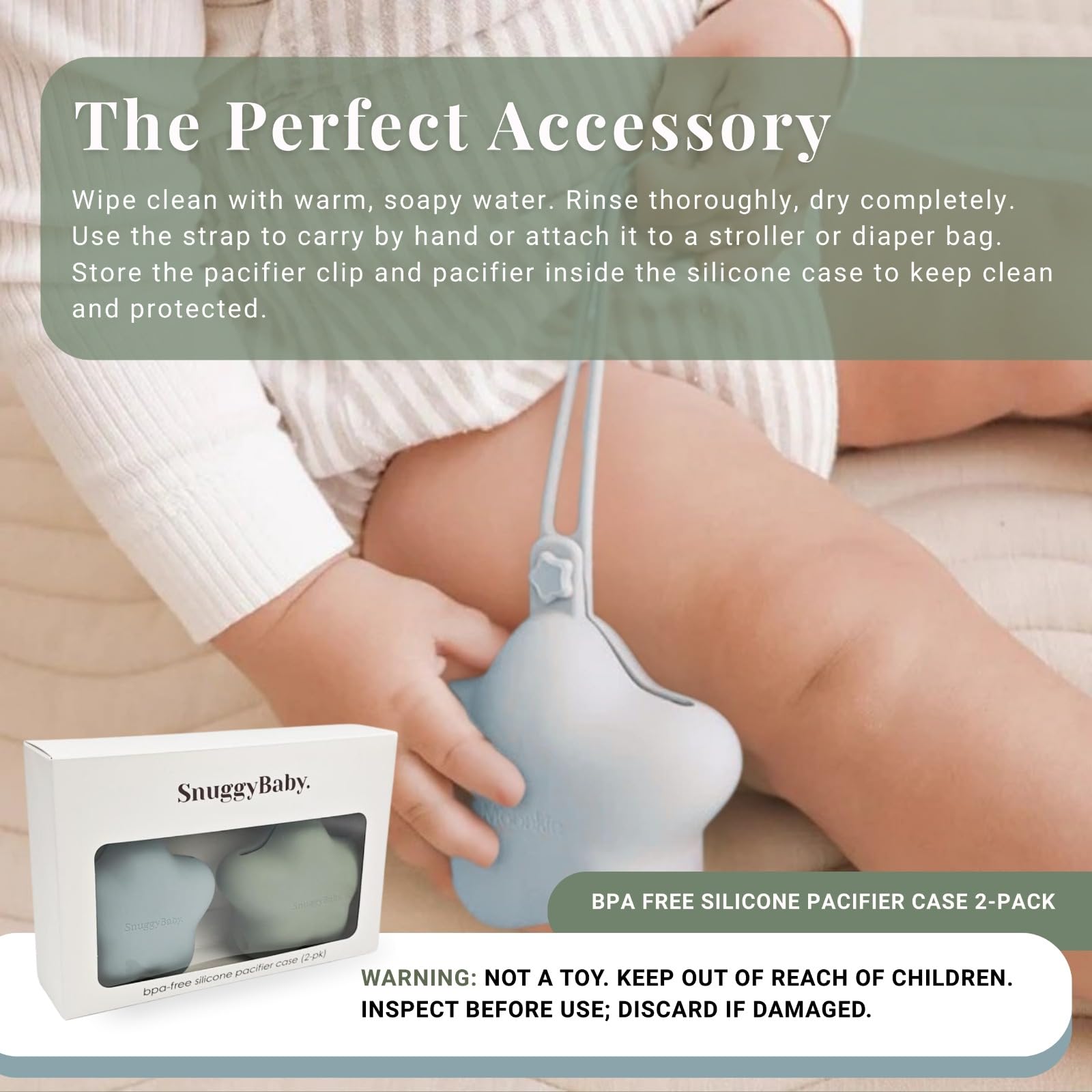 SnuggyBaby two-pack paci case for convenient rotation