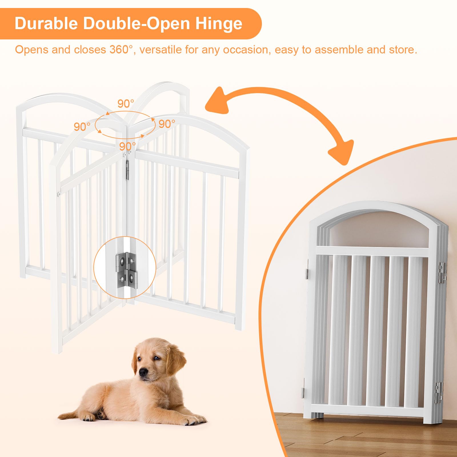 Snughome dog gate white frame complements modern interiors.