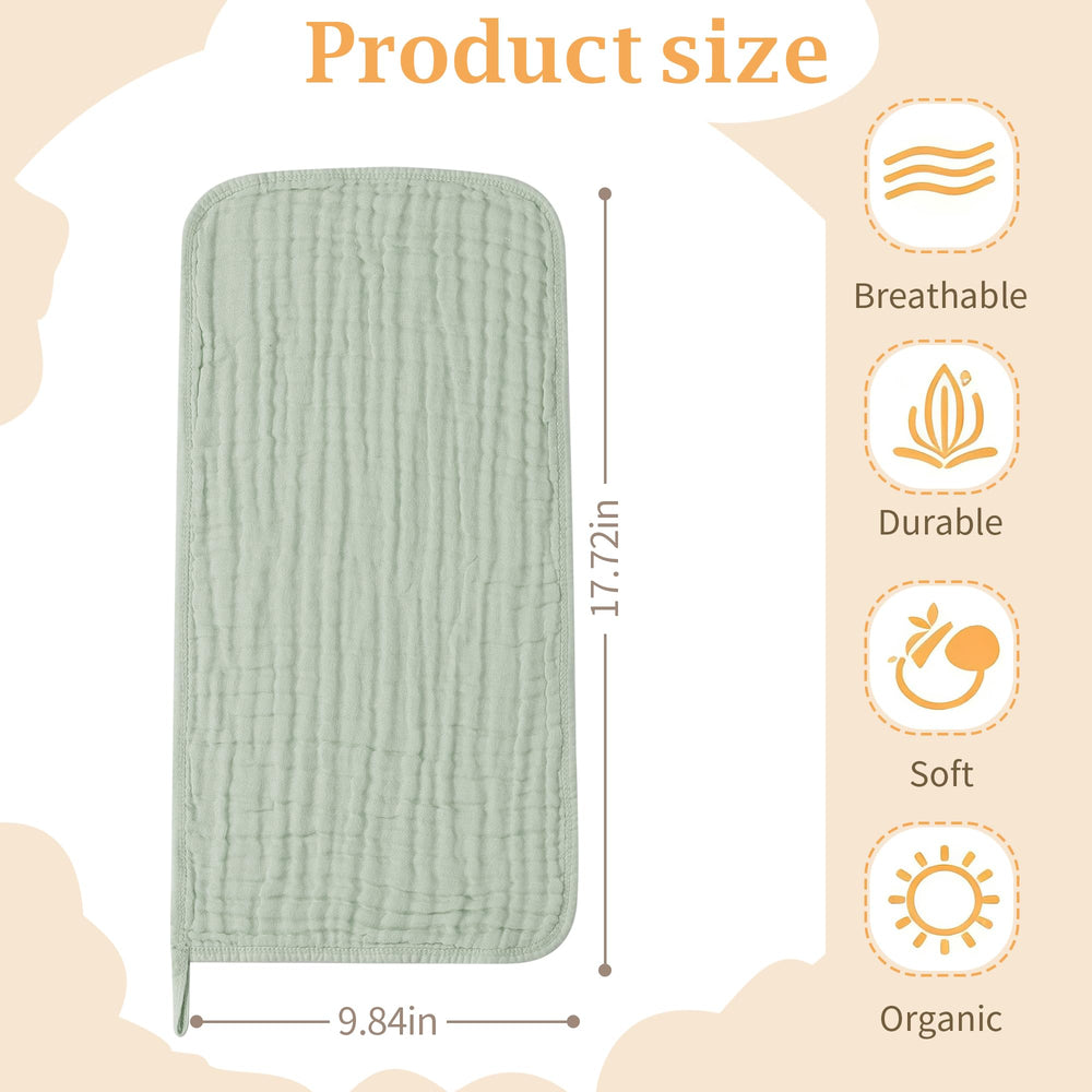 SnugOre burp cloths folded neatly, showcasing compact, gentle protection for caregivers.