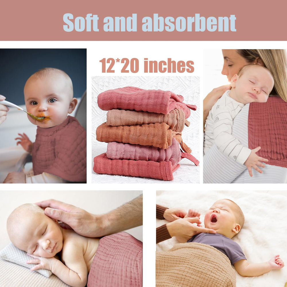 SnugOre gift ready burp cloths in pink and coffee tones