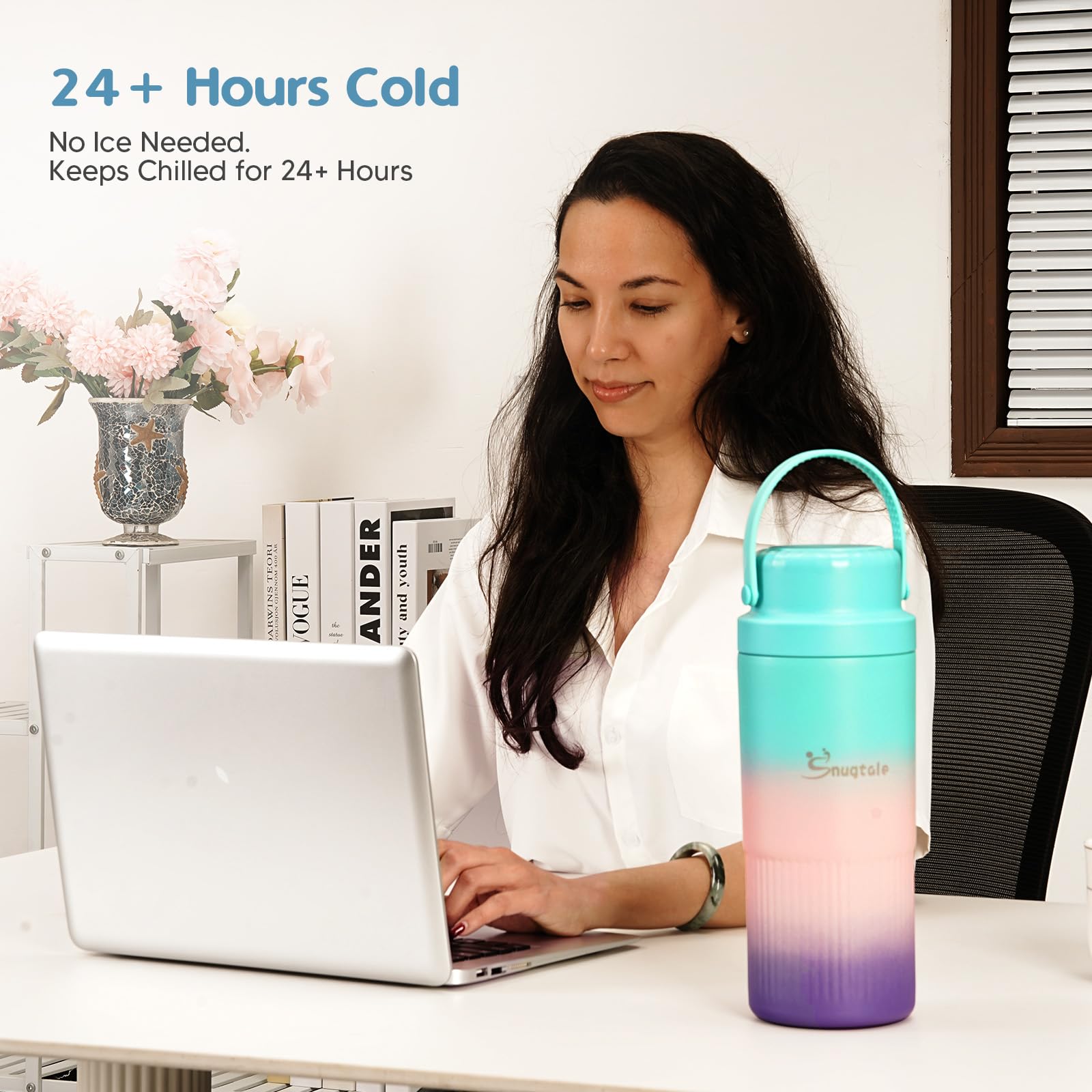 Snugtale cooler bottle compartments showing two BPA-free bottles for organized storage.