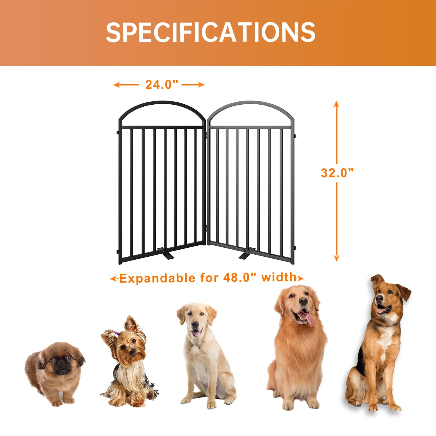 SNUOWU 2-panel gate with door, open view, easy passage for humans.