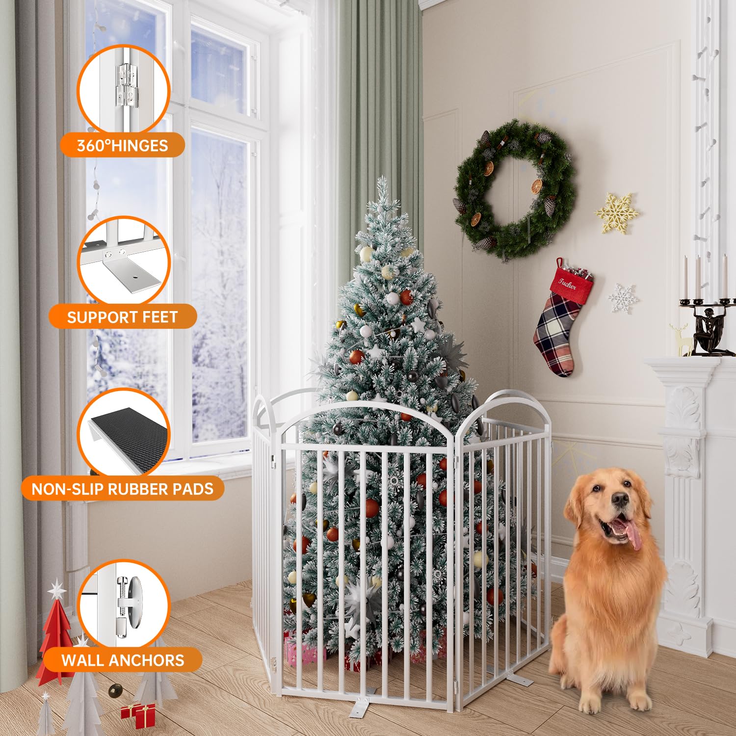 SNUOWU 36-inch tall gate for stairs and doorways.