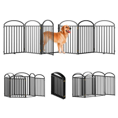 SNUOWU 6-panel freestanding dog gate in metal for versatile room separation