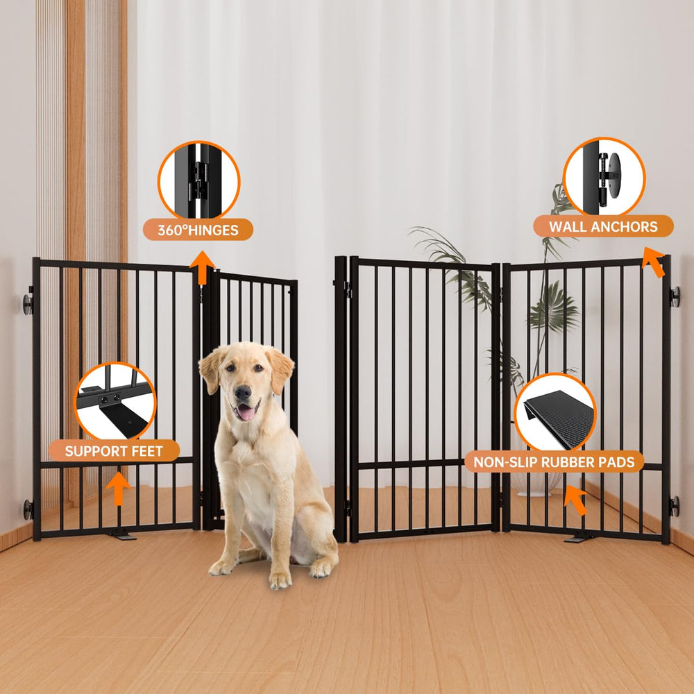 SNUOWU anti-slip foot pads keep the gate stable on smooth floors