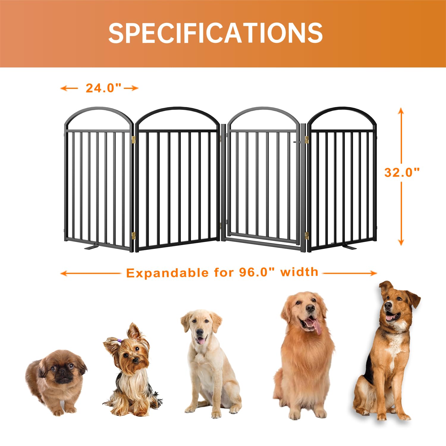 SNUOWU dog gate with walk-through door enables easy access while pets stay secure