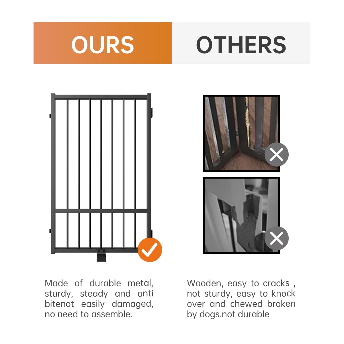 SNUOWU four-panel dog gate configured to fit a doorway or hallway