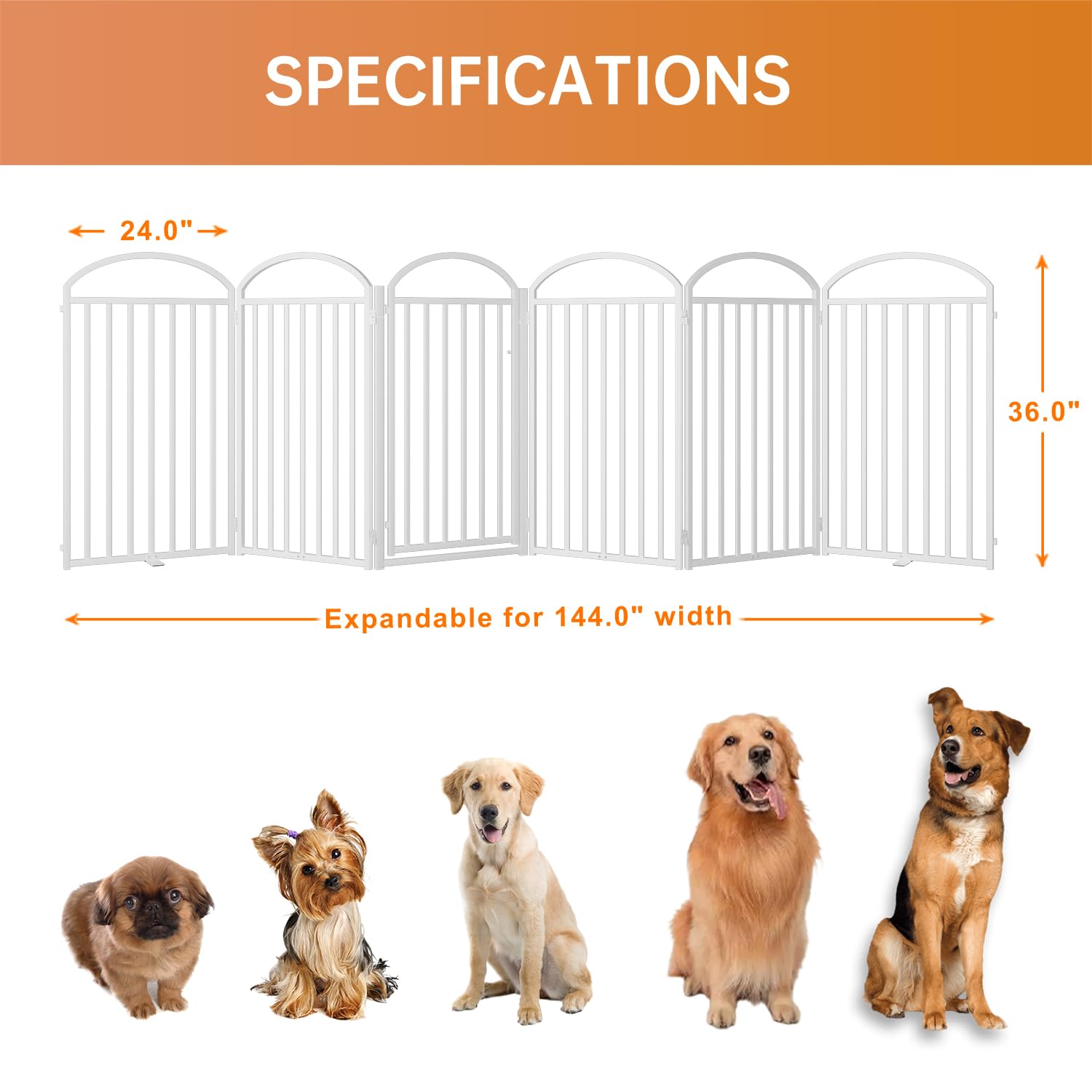 SNUOWU freestanding dog gate with anti-slip feet for stable setup.